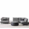 Symba Hoeksalon-Design sofa-Grijze hoeksofa-Strakke zetel-Zwarte poten-Interieurwinkel-MEubelwinkel
